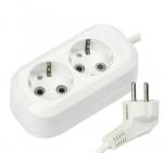 1-2.SALE сет. удлинитель ПВС 3х1 2роз.  5м 16А земля (корпус АБС-пластик) E1M 860469