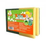 Губки для посуды поролон+абразив,95*65*44мм,профилированные,ДУЭТ,2шт,MPU2186/Умничка