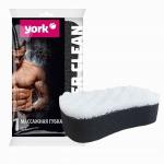 Губка для тела (поролон+массажный слой,прямоугольник)Black & White,16,4*9,3*5см,0111080/ YORK