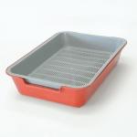 Туалет для кошек с сеткой (37*27*8см), красный 3519486 HOMECAT