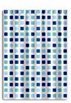 Haiba Штора для ванной комнаты, 180-180 см, 12 колец, полиэтилен, квадраты, HB75063