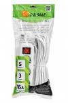 1-2.SALE сет. удлинитель ПВС 3х1 3роз.  5м 16А земля, выкл (корпус АБС-пластик) E1M 860475