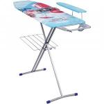 Доска гладил Nika7, 122,5*38см, h=до90см,стол/фанера,подставка п/утюг,рукав,удл.2,2м,полка, Н7 Nika