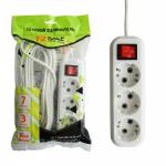 1-2.SALE сет. удлинитель ПВС 3х1 3роз.  7м 16А земля, выкл (корпус АБС-пластик) E1M 860477