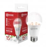 ASD/InHome фито лампа для растен ЛОН А60 E27 15W 15мкм/с 110x60 полн.спектр LED-A60 PRO-ФИТО 5687