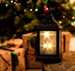 Фонарь новогод. 3D ULD-L1122-009/TTB/WW 9LED 11x22см, тепл.бел мерцающ, пластик 3xАА н/к, черн Uniel