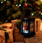 Фонарь новогод. ULD-L1220-010/DTB/RGB 10LED+шарики 12x20см, RGB пластик, 3xАА н/к, черный Uniel