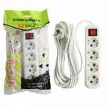 1-2.SALE сет. удлинитель ПВС 3х1 4роз. 1.5м 16А земля, выкл (корпус АБС-пластик) E1M 860487