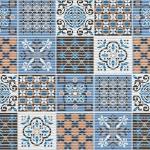 Коврик для ванной комнаты 50*80см,вспен ПВХ,рулон,ПРЕОБРАЖЕНИЕ,7104-225PT-orange-blue/ Вилина