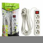 1-2.SALE сет. удлинитель ПВС 3х1 4роз. 5м 16А земля, выкл (корпус АБС-пластик) E1M 860489