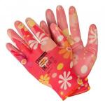 Перчатки Для сад и хоз работ Mр.8 полиэстер. с нитрил. покр. Fiberon, полуоблив, рис. подвес PSV053P