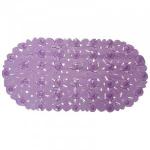 Коврик для ванной на присосках Камешки,ПВХ,68*34см,овальный,сиреневый,8623/Рыжий Кот