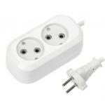 1-2.SALE сет. удлинитель ПВС 2х1 2роз. 5м 10А (корпус АБС-пластик) E1M 860456