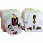 AY-KA (АЙКА) вилка-переходник (тревел-адаптер) 16А 250В (земля, белый) (Турция) 7714200