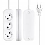 1-2.SALE сет. удлинитель ПВС 2х1 3роз.  5м 10А (корпус АБС-пластик) E1M 860460