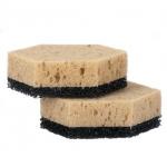 Губки для посуды поролон крупнопористый/абразив,78*30мм,6 граней,МОЙ Надолго,2шт,60453/Master House