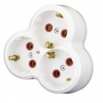 AY-KA (АЙКА) разветвитель (тройник) 3роз. 16A 250В белый, земля, круглый (Турция) 7713000