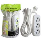 1-2.SALE сет. удлинитель ПВС 2х1 3роз.  7м 10А (корпус АБС-пластик) E1M 860461