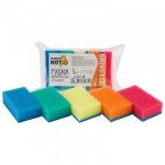 Губки для посуды поролон/абразив,75*45*25мм,Стандарт,5шт,310218/Рыжий Кот