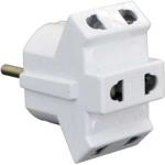 AY-KA (АЙКА) разветвитель-переходник (тройник) 3роз. 10A 250В плоская вилка белый (Турция) 7714700