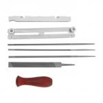 Набор для заточки цепей пил ТУНДРА, сталь ШХ15, шаг 1/4-0.325-3/8", d=4.0-4.8-5.5 мм, плашки