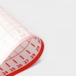 Коврик для выпечки и раскатки теста с разметкой, армированный, силикон, 50?40 см, красный