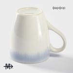 Кружка Magistro «Пэвэти», 350 мл, фарфор, белая, голубая