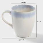 Кружка Magistro «Пэвэти», 350 мл, фарфор, белая, голубая