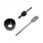 Набор для установки врезных замков ТУНДРА, сверло перовое 22 мм, пила кольцевая 54 мм