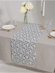 Дорожка на стол «Этель» Leaves 40?149 см, 100% хлопок, саржа 190 г/м?, белая/чёрная