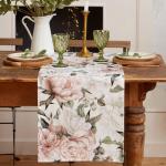 Дорожка на стол «Этель. Пионы» 40?145±5 см, 100% хлопок, саржа 190 г/м?, белая/розовая