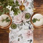 Дорожка на стол «Этель. Пионы» 40?145±5 см, 100% хлопок, саржа 190 г/м?, белая/розовая