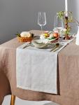 Дорожка на стол «Этель» Straightforward, 40?146 см, лён 100%, плотность 180 г/м?, белая/серая