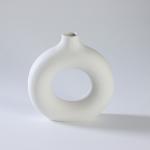 Ваза сервировочная SL Home «Пончик», 18?18.5 см, горло 3.5 см, керамика, белая