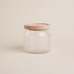 Банка для сыпучих SL Home «Валенсия», 1 л, 12?11.5 см, с деревянной крышкой, стекло, прозрачная