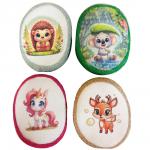 Мочалка-губка детская "Животные", 13x10x3см, пенополиуретан, 100% хлопок, 0+