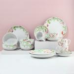 Набор посуды 16 предметов «Акварель»: 4 тарелки, 4 миски, 4 кружки, 4 блюдца