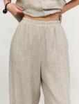 Бежевые брюки "Алладины" изо льна