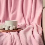 Плед «Этель» 180?200 см, корал-флис 220 г/м?, розовый