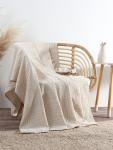 Плед «Этель» Cotton, 150?240 см, хлопок 100%, бежевый
