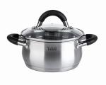 Кастрюля нерж сталь с крышкой Шелборн 1,5л, стенки 0,6мм, индукция TR-11043 Taller