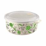 Емкость д/СВЧ и хранения продуктов 2л, круглая декор микс 433106316 Phibo/Бытпласт