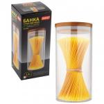 Банка д/сыпучих продуктов BAMBU, 1,3л, с крышкой, стекло 4448 Mallony