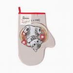 Варежка - прихватка «Доляна. Котик», 20?28 см, ватин 250 г/м?