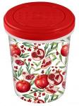 Банка с завинчивающейся крышкой Asti 1л, с декором гранаты, красный 221154806/03 Homver