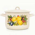 Кастрюля эмаль Изобилие 4,3л,  цилиндрическая ЭТ-72947 Эстет