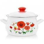 Кастрюля эмаль Красные маки  3л, грушевидная ЭТ-72857 Эстет