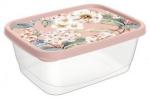 Емкость д/хранения продуктов 0,85л прямоуг, пионы (бежевый), 221160627/06 Homver