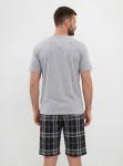 Пижама мужская кулирка с шортами "ЧЕЛСИ" КЛЕТКА ЧЕРНЫЙ