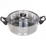 Кастрюля из нержавеющей стали "Домашняя классика" 2,6л со стеклянной крышкой 22*9см